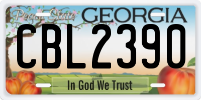 GA license plate CBL2390
