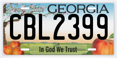 GA license plate CBL2399