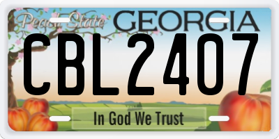 GA license plate CBL2407