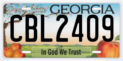 GA license plate CBL2409