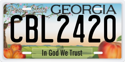 GA license plate CBL2420