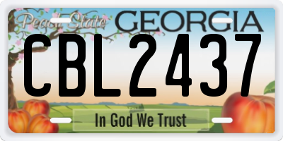 GA license plate CBL2437