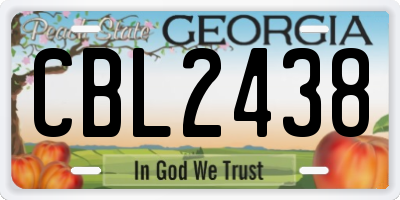 GA license plate CBL2438
