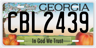 GA license plate CBL2439