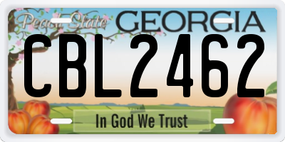 GA license plate CBL2462