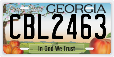 GA license plate CBL2463