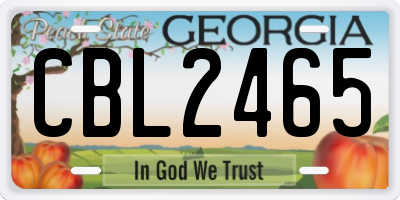 GA license plate CBL2465
