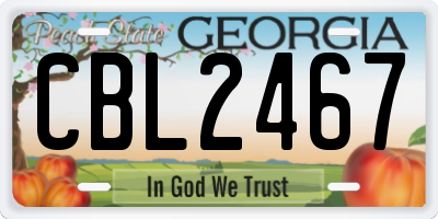 GA license plate CBL2467