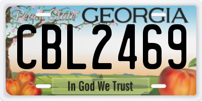 GA license plate CBL2469