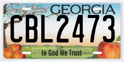 GA license plate CBL2473