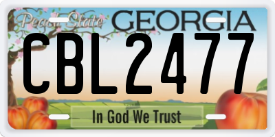 GA license plate CBL2477
