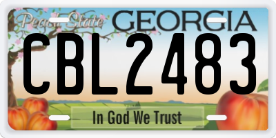 GA license plate CBL2483