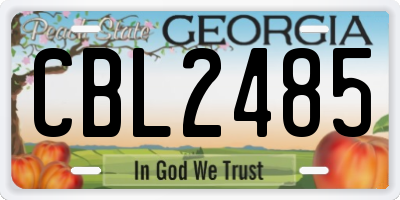 GA license plate CBL2485