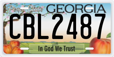 GA license plate CBL2487