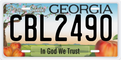 GA license plate CBL2490