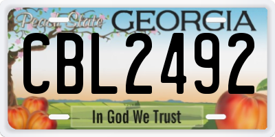 GA license plate CBL2492