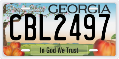 GA license plate CBL2497
