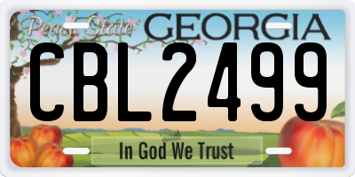 GA license plate CBL2499
