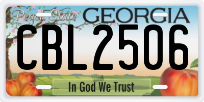 GA license plate CBL2506