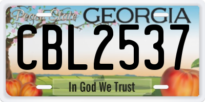 GA license plate CBL2537