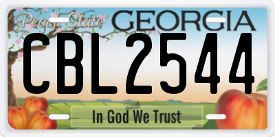 GA license plate CBL2544