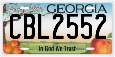 GA license plate CBL2552