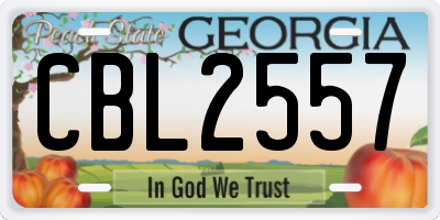 GA license plate CBL2557