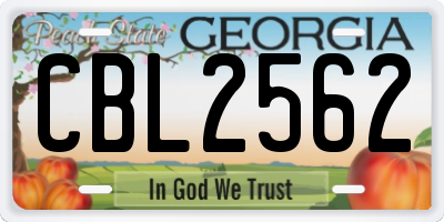 GA license plate CBL2562