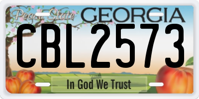 GA license plate CBL2573