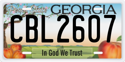 GA license plate CBL2607