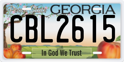 GA license plate CBL2615