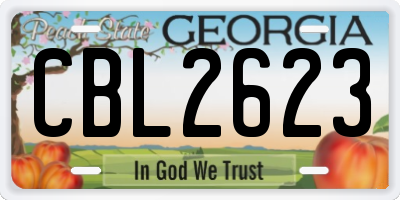 GA license plate CBL2623