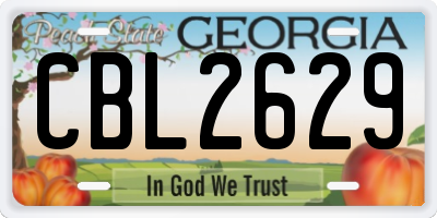 GA license plate CBL2629