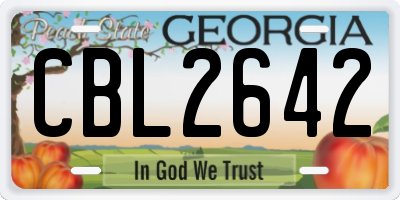 GA license plate CBL2642