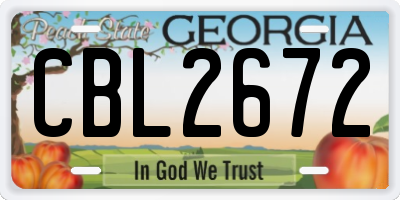 GA license plate CBL2672