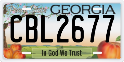 GA license plate CBL2677