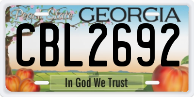 GA license plate CBL2692