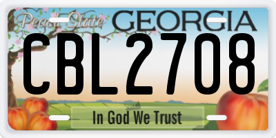 GA license plate CBL2708