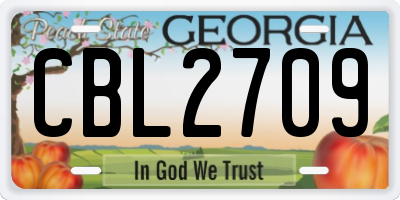 GA license plate CBL2709