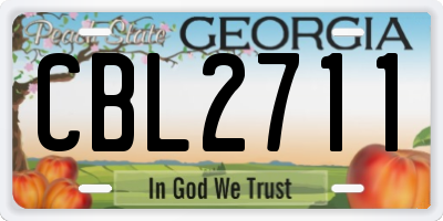 GA license plate CBL2711