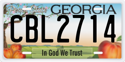 GA license plate CBL2714