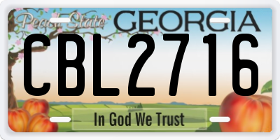 GA license plate CBL2716