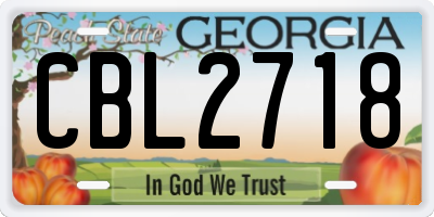 GA license plate CBL2718