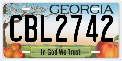 GA license plate CBL2742