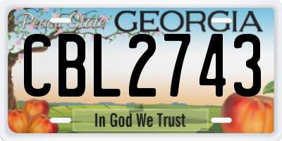 GA license plate CBL2743