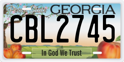 GA license plate CBL2745