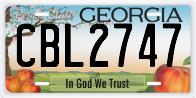 GA license plate CBL2747