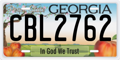 GA license plate CBL2762