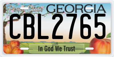 GA license plate CBL2765