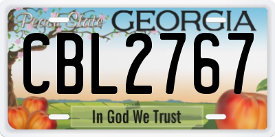 GA license plate CBL2767
